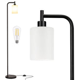 Ziisee floor lamp with black modern design provides stylish ambient lighting for living rooms.