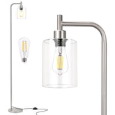 Ziisee floor lamp with brushed-nickel base enhances stability and adds modern elegance.