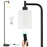 Ziisee floor lamp with remote control and glass shade for versatile living room lighting