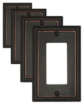 ZILLSEA 4-pack aged bronze wall plates close-up on outlet.