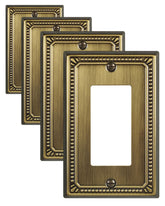 ZILLSEA antique brass pearl decorator wall plate adds subtle elegance.