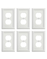 ZILLSEA duplex outlet cover off-white front view adds warm, refined style.