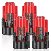 Ziment four-pack 12V M12 batteries for longer runtimes on projects