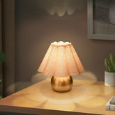Ziqqeelam gold small bedside lamp with brass base for compact spaces.