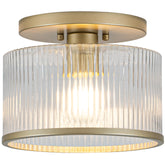 Zlepmlla glass ceiling light with clear ribbed shade for warm hallway illumination.