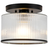 Zlepmlla glass ceiling light with ribbed shade for warm ambience.