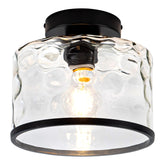 Zlepmlla glass ceiling light with hammered shade for hallway ambience