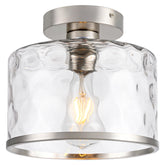 Zlepmlla modern semi-flush mount with hammered glass for warm ambient lighting