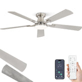 ZMISHIBO 52-inch ceiling fan with nickel finish, ideal for large rooms and flexible lighting.
