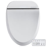 ZMJH A102S-W elongated seat front view showcases sleek design and quick setup.