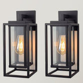 ZMKMOK outdoor wall light with double cage in satin black enhances curb appeal.