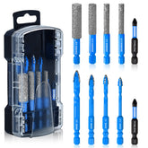 ZNXIMER diamond drill bits set in a transparent case for organized storage and easy access
