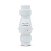 Zoeller quiet check valve with full-flow design for efficient sump discharge.