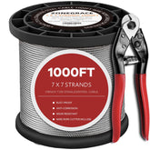ZONEGRACE 1000ft stainless steel wire rope for durable deck railings
