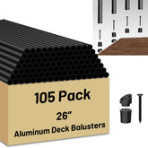 ZONEGRACE 105-pack balusters 26 inch kit for deck railing projects