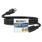 Zorky outdoor extension cord 6ft for reliable outdoor power.