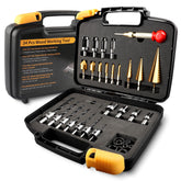 ZORUNNA 34-pcs woodworking chamfer drilling tools neatly organized in a protective case