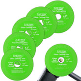 ZORUNNA glass cutting disc mounted on a 4-1/2-inch grinder for precise cuts.