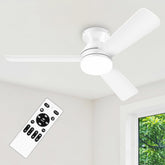 ZOUQILAI 42-inch white ceiling fan with light remote offers easy climate control.