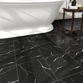 ZRJT Black Vein Marble tiles close-up showing durable texture