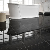 ZRJT Polish Black Galaxy marble tile peel-stick for quick kitchen upgrade.