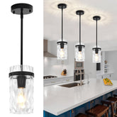 ZSMIHDOH three-pack black pendant light over kitchen island delivering stylish illumination