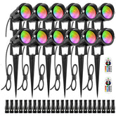 ZUCKEO 12W RGB landscape light wall-mount with color options for yard ambiance.