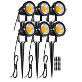ZUCKEO low-voltage 5W LED spotlight showing compact design ideal for garden accents