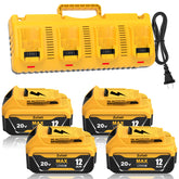 Zuliati DCB206 12.0Ah battery front view for Dewalt 20V tools
