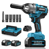 ZUYIYI cordless impact wrench showing high torque for lug nuts and heavy bolts.