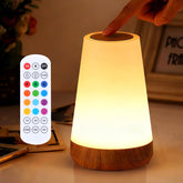 ZWOTNDT night light with wood grain desk finish for warm bedside illumination.