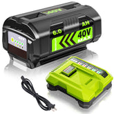 zxfcfo Ryobi 40V battery 6.0Ah extends runtime for cordless tools