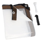 ZYP 8x10ft clear tarp covers outdoor objects with durable waterproof clarity.