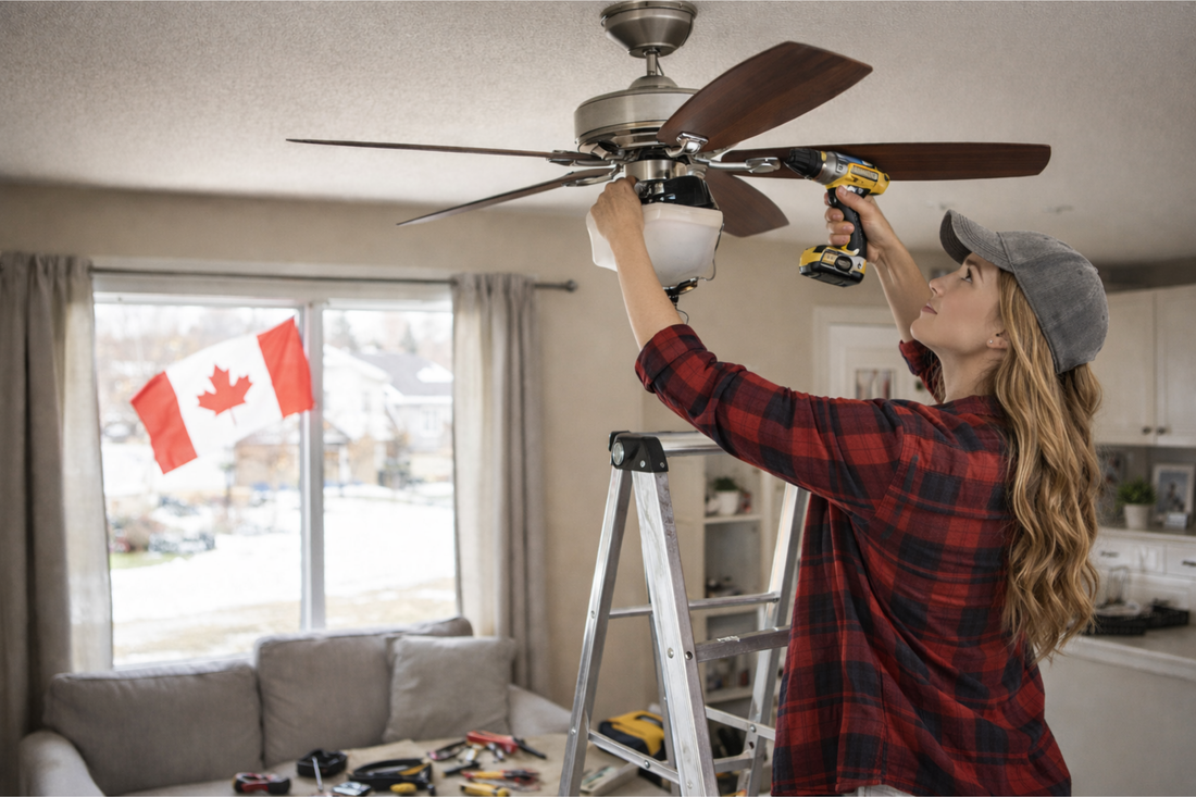 Mississauga ceiling fan installation - ladder, screwdriver, wire connectors and voltage tester for safe GTA home upgrades