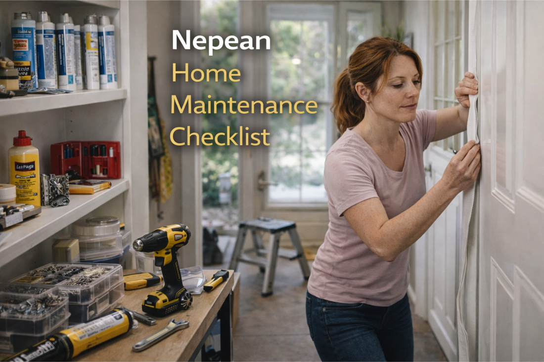 Nepean home maintenance tools - cordless drill, level, caulking gun and weatherstripping for Ottawa seasonal repairs