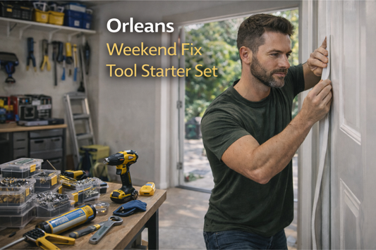 Orleans Ottawa weekend DIY tools - cordless drill, caulking gun, weatherstripping and door draft seal for quick home fixes