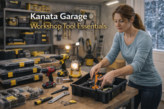 Kanata garage workshop - tool storage, workbench and LED lighting for Ottawa area DIY projects