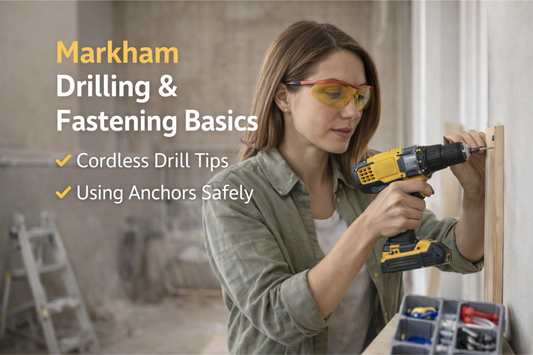 Markham drilling basics - cordless drill with depth stop, wall anchors and stud finder for GTA home installations