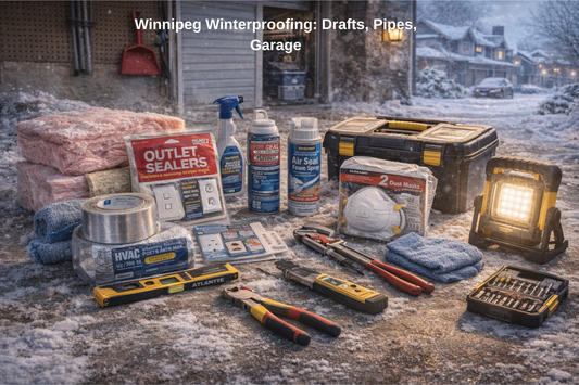 Winnipeg winterproofing tools and materials for drafts, frozen pipes, and garage insulation in Manitoba winter