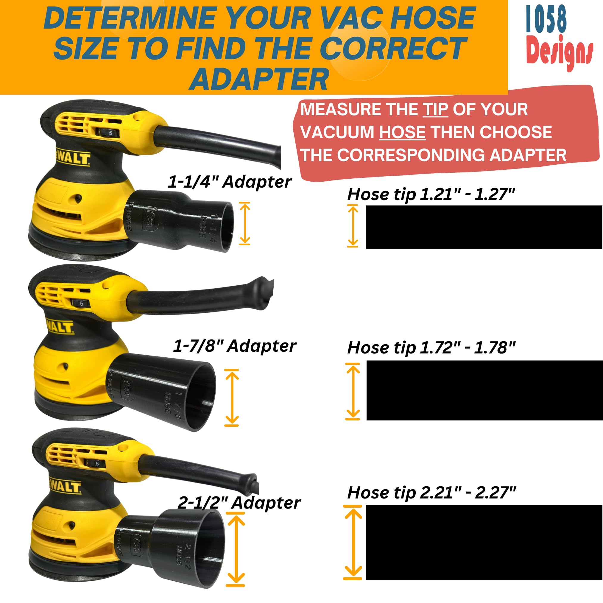 2-1/2 inch shop vac hose end ready for immediate sanding setup.
