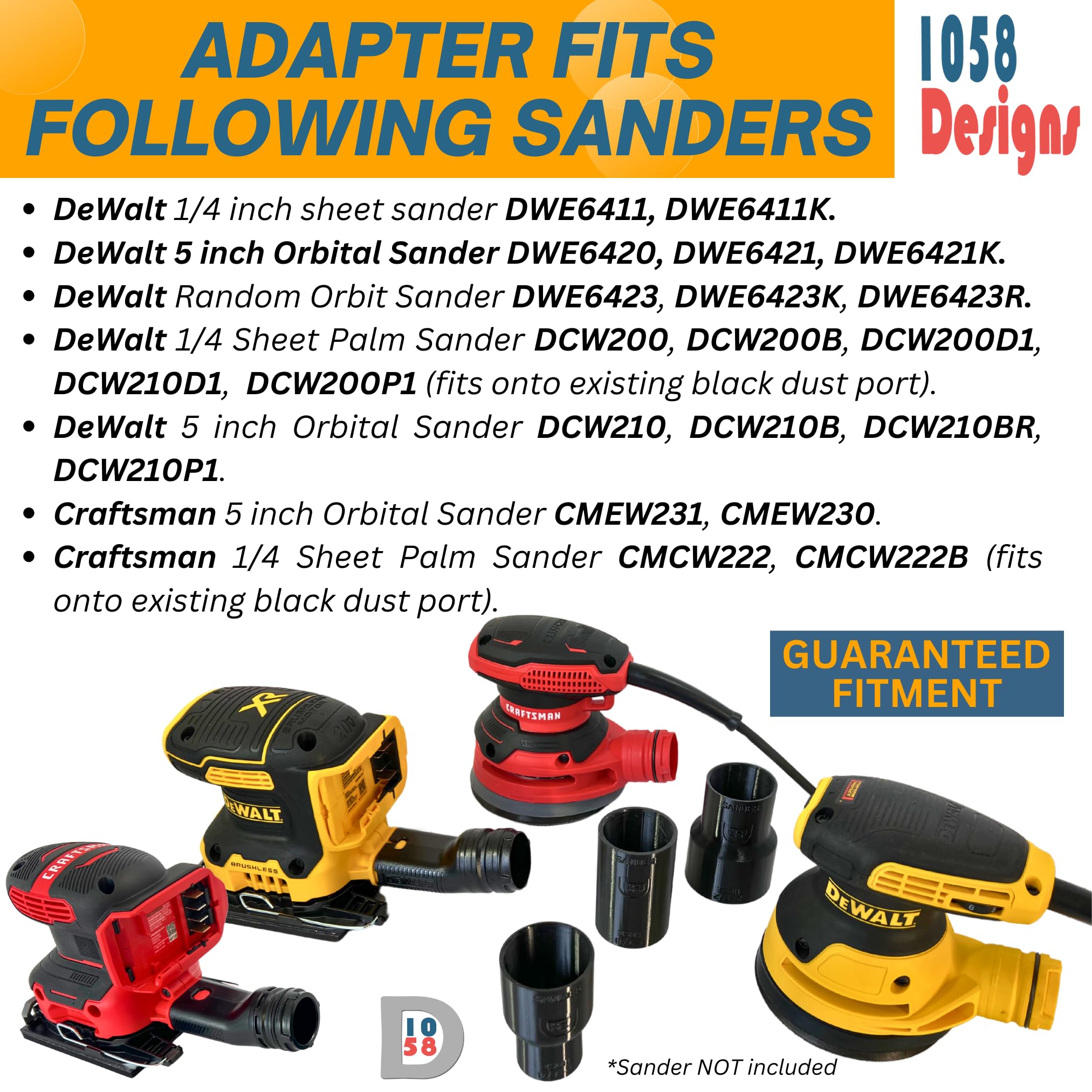 Close-up of DeWalt DWE6420 fit with 2-1/2-inch hose for efficient dust collection.