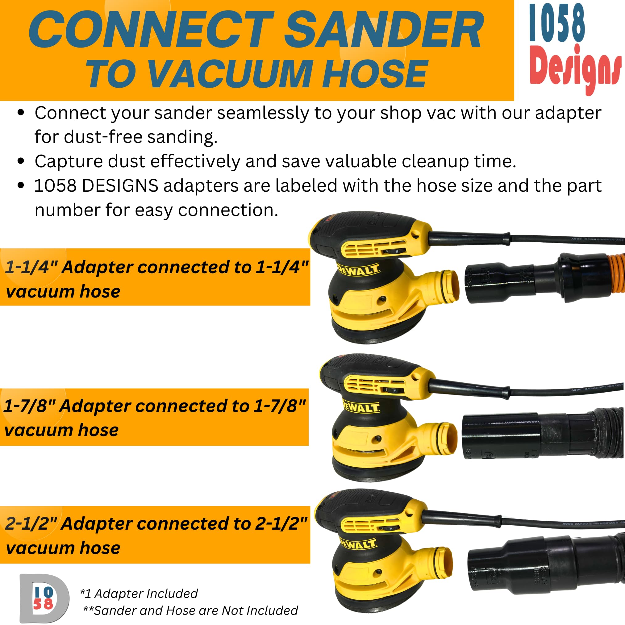 USA-made label on 1058 Designs adapter highlights quality construction.