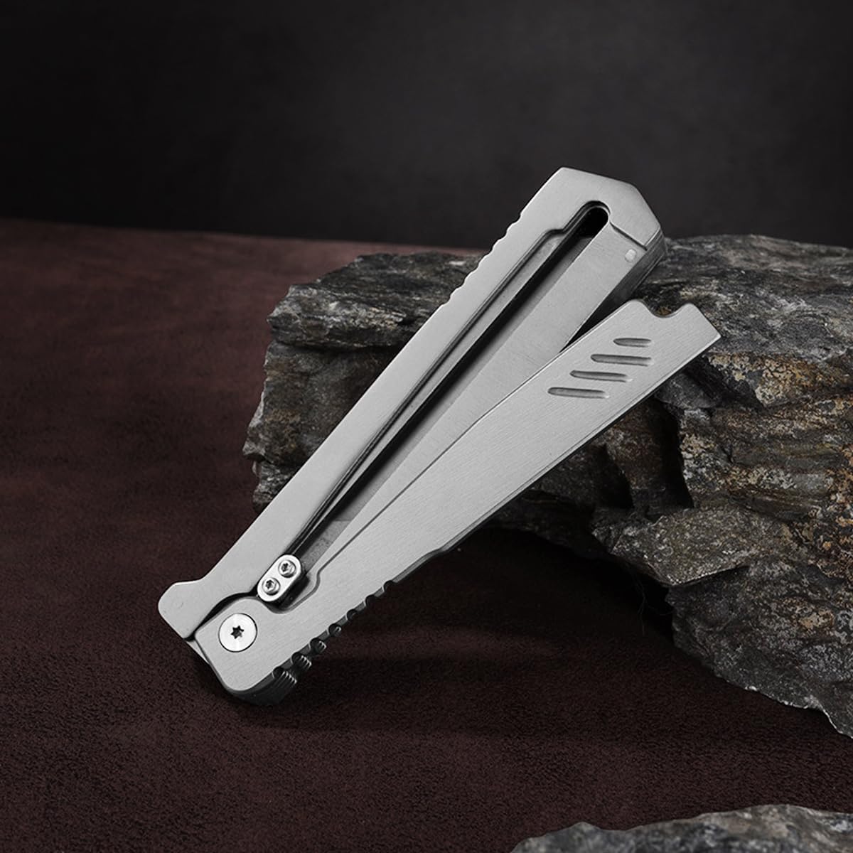 10MOONS Pocket Knife open full length shows versatility for outdoor tasks.