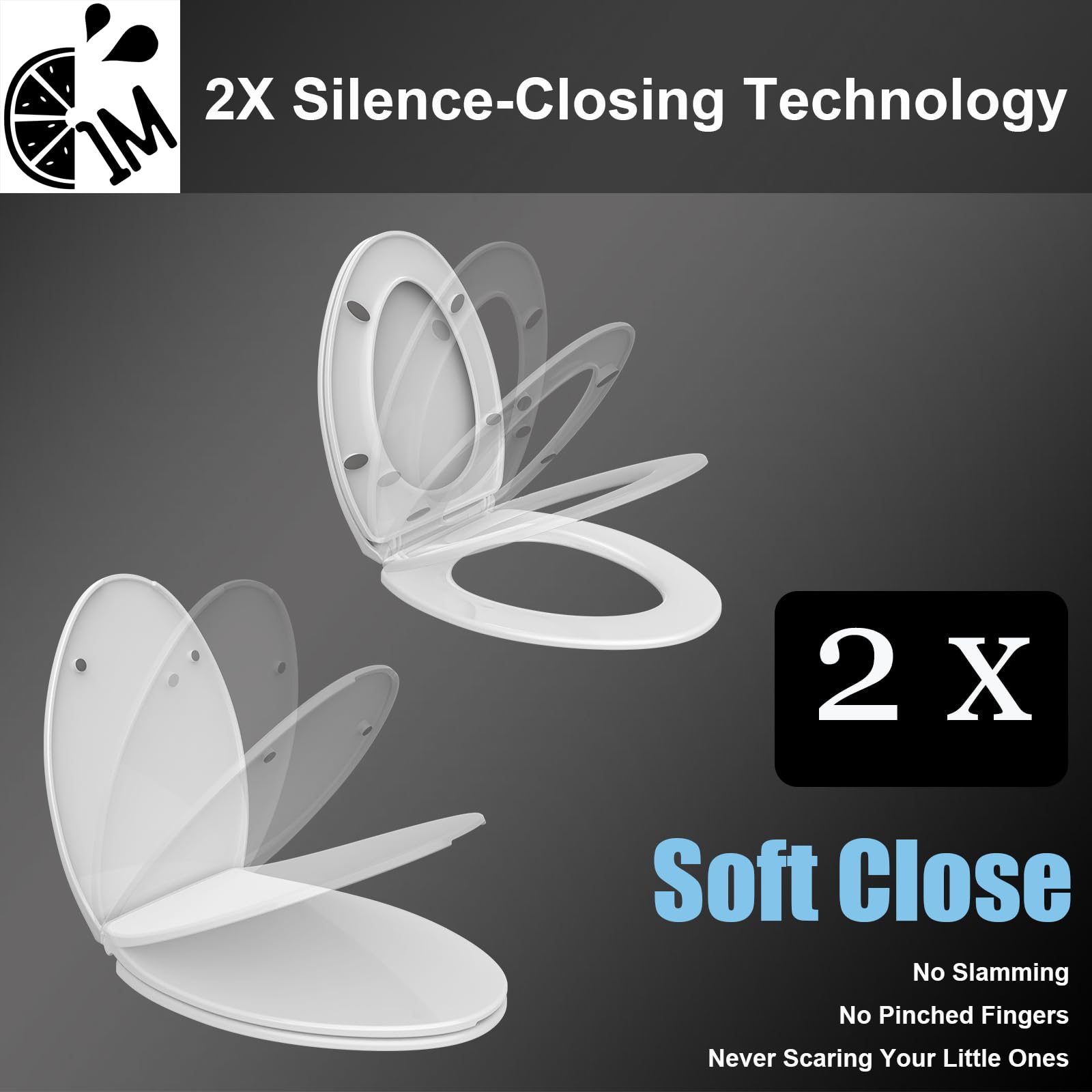 1M Family Toilet Seat anti-wiggle design keeps the lid secure during use