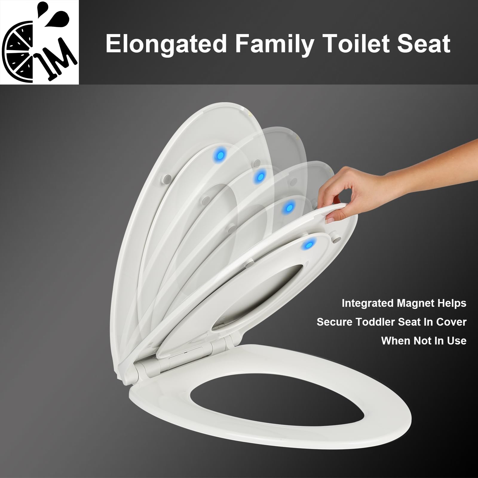 1M Family Toilet Seat easy-install for quick setup