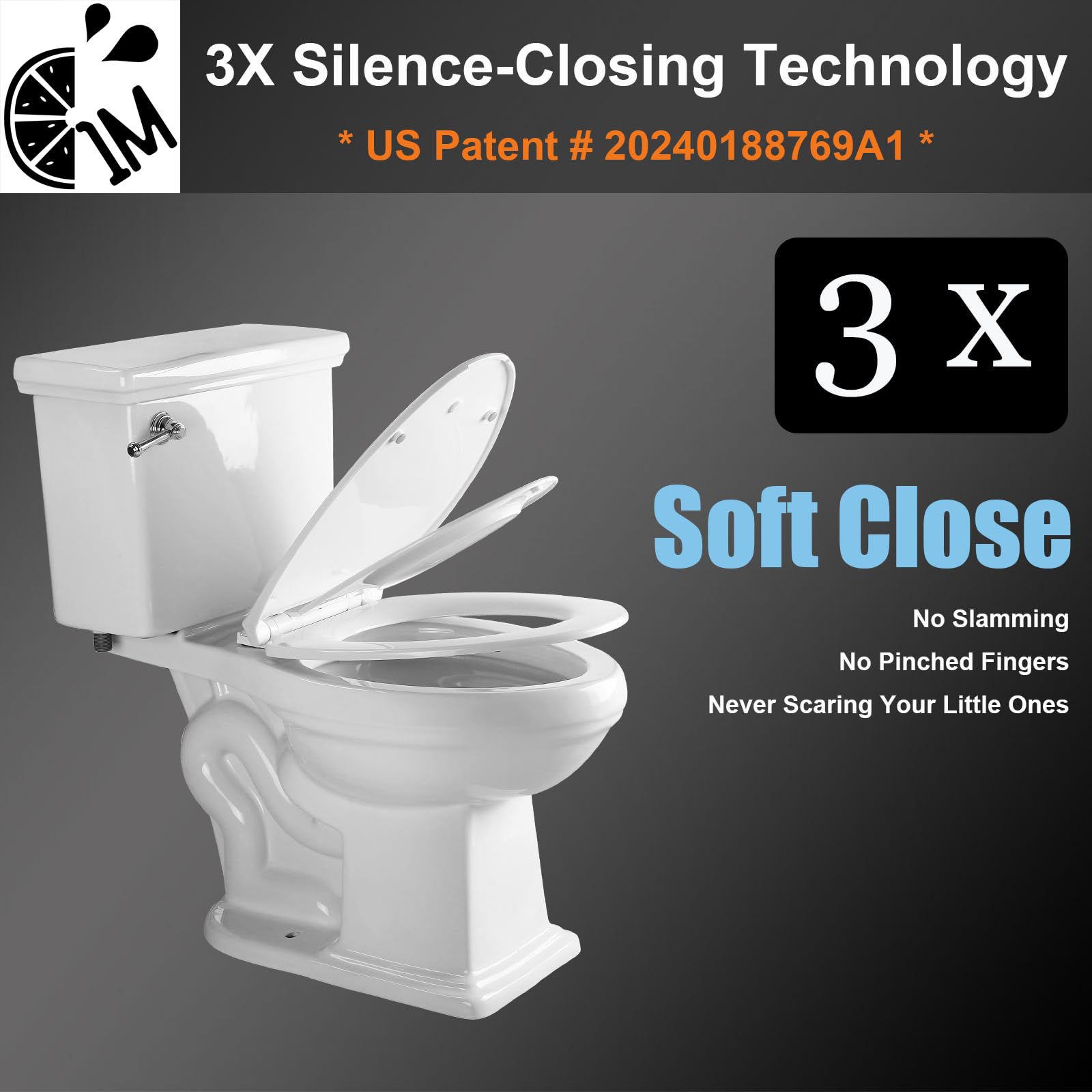 1M Family Toilet Seat quick release for easy cleaning access
