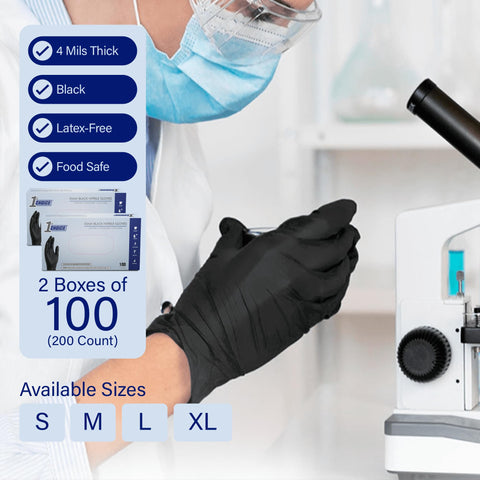 Close-up showing high puncture resistance of 1st Choice nitrile gloves