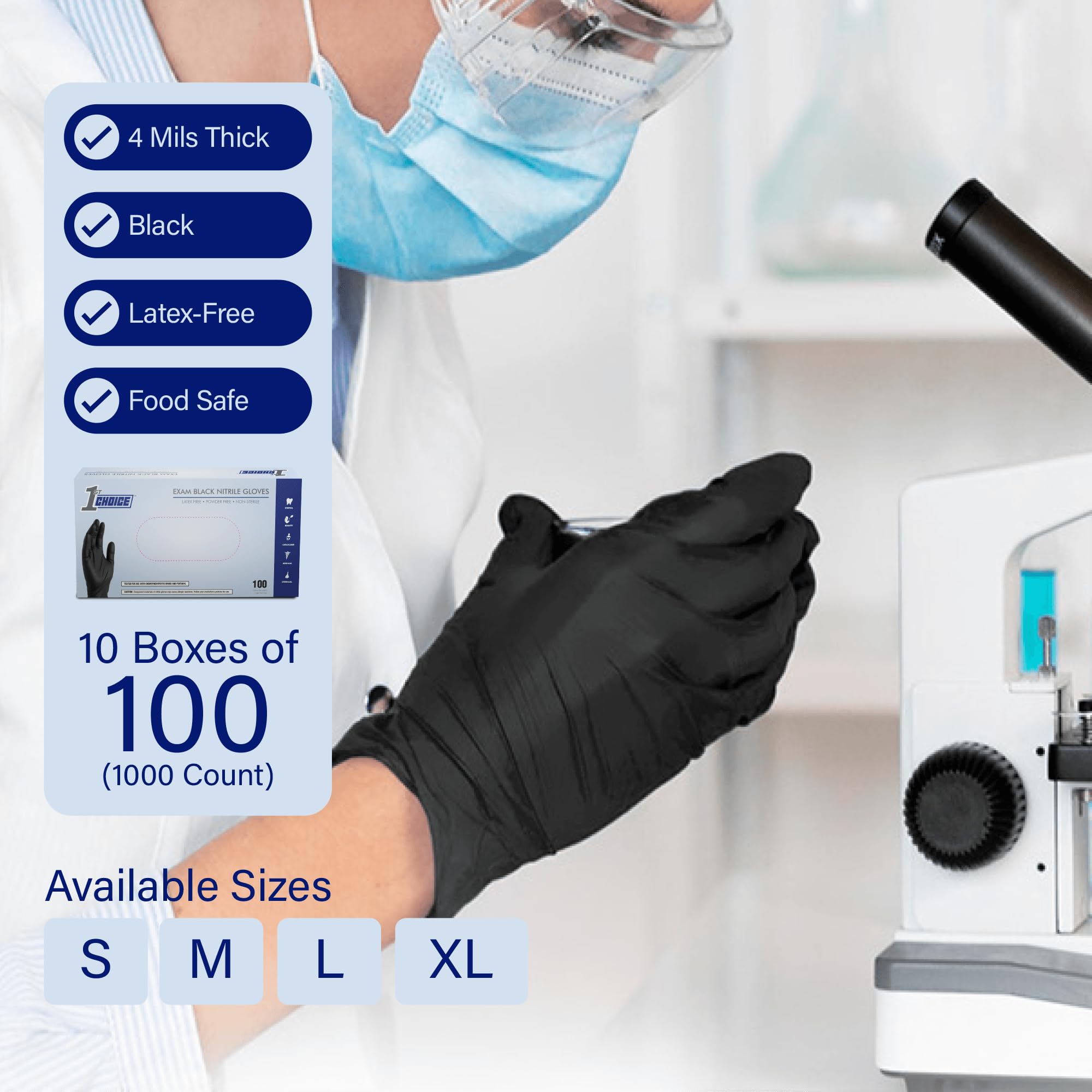 1st Choice Black Nitrile Gloves XL puncture resistance in action during heavy-duty tasks.