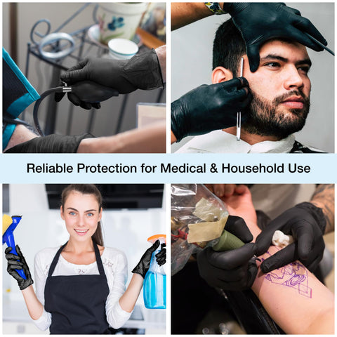 Food-safe black nitrile gloves for hygienic kitchen prep