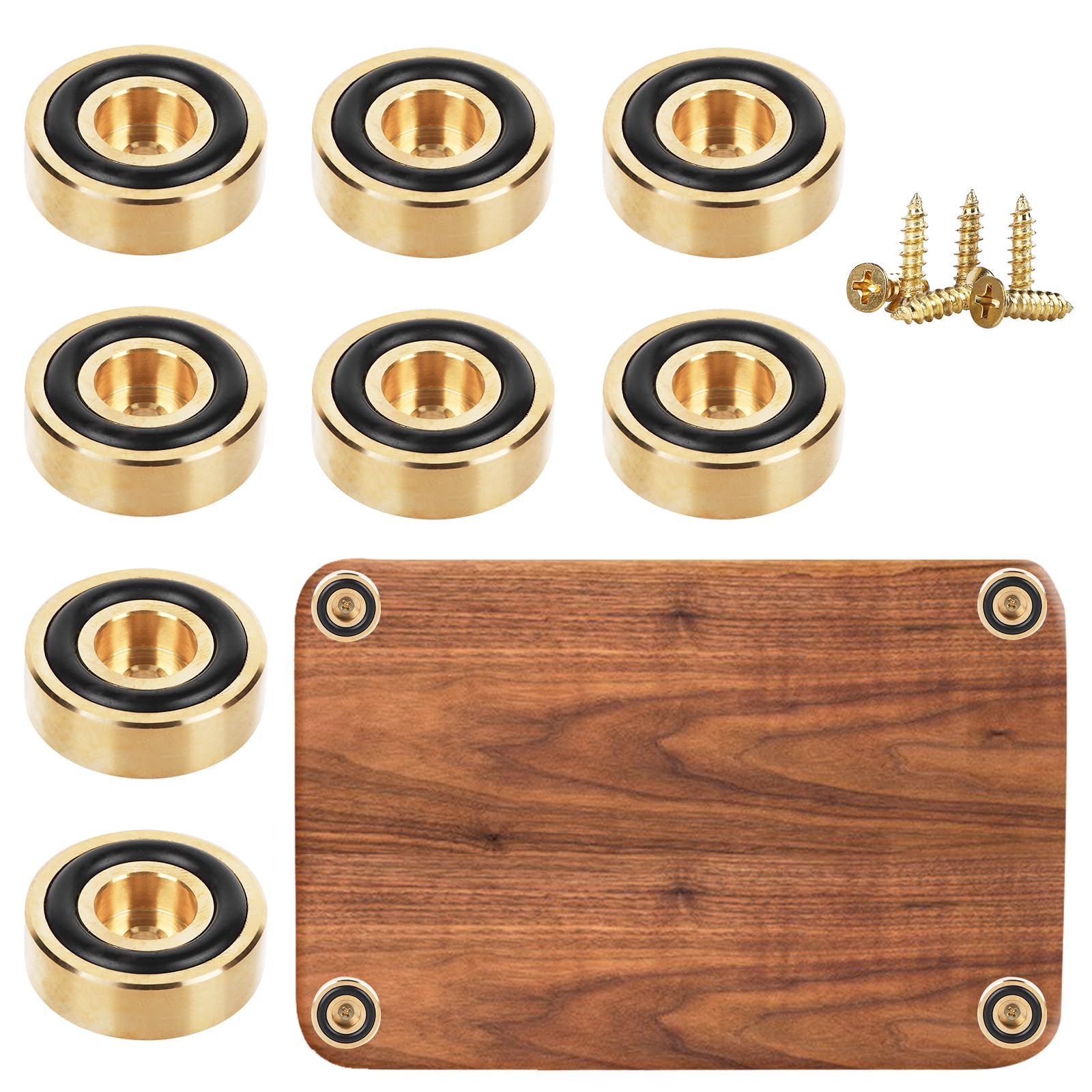 2 MULE TEAM brass cutting board feet provide non-slip stability for precise slicing.